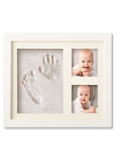 Baby Handprint Footprint Makers Kit Keepsake Photo Frame for Newborn Boys and Girls Baby Gifts Personalized Baby Milestone Gift Memory Art Picture Frames for Baby Registry Nursery Decor