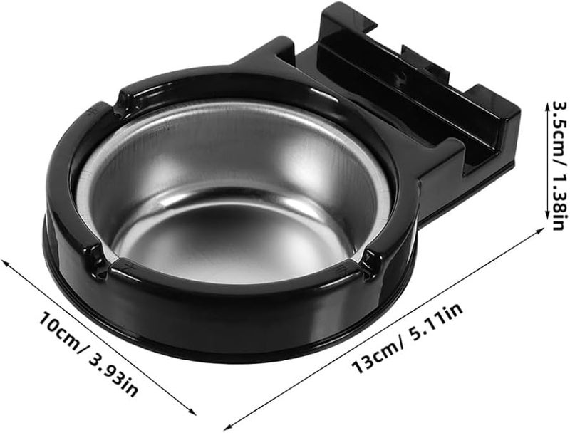 Stainless Steel Wall Mounted Ashtray 2Pcs with Adhesive for Indoor Outdoor Use Black - Image 2