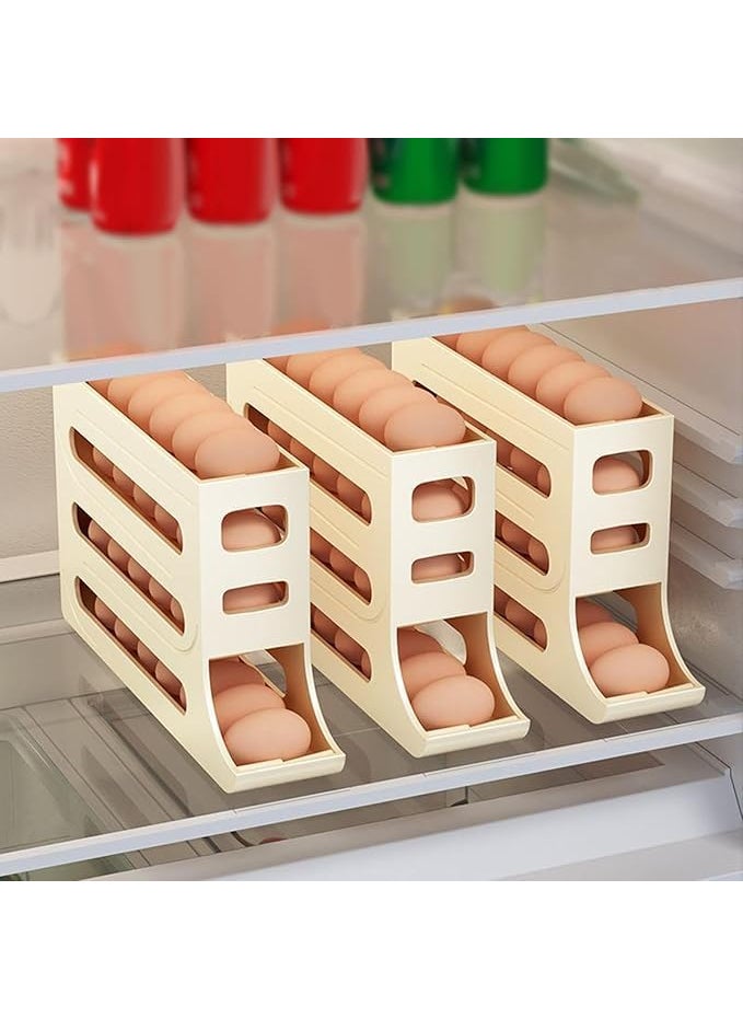 MISTYCDEP MISTYCDEP RollDown Refrigerator 4 Tier Egg Dispenser Holder for Fridge Storage  - Image 2