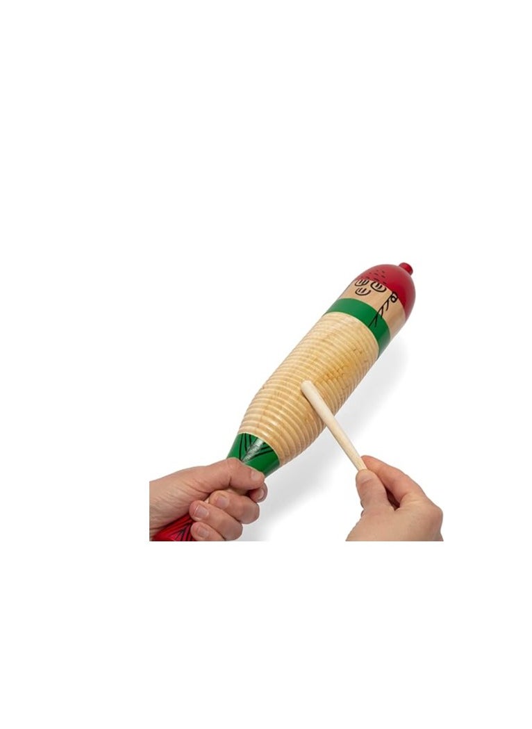TIGER Wooden Fish Guiro with Wooden Scraper/Beater - School Percussion Instrument  - Image 5