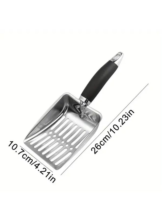Stainless Steel Cat Litter Scoop With Long Handle Blue Efficient Sand Leakage Design For Pet Waste Removal Durable Metal Construction Easy Scooping And Disposal Cat Litter Box Scoop Pet Waste Management Sleek Finish Robust Construction Cat Accessories Cat Toilet Scoop - Image 2