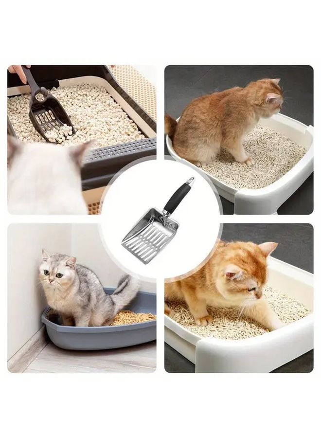 Stainless Steel Cat Litter Scoop With Long Handle Blue Efficient Sand Leakage Design For Pet Waste Removal Durable Metal Construction Easy Scooping And Disposal Cat Litter Box Scoop Pet Waste Management Sleek Finish Robust Construction Cat Accessories Cat Toilet Scoop - Image 5