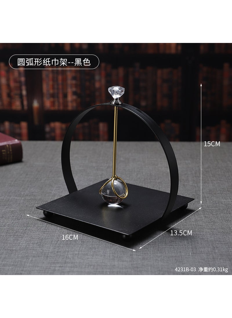 Luxury Metal Tissue Holder Creative Square 4231b-03 arc paper towel holder--black