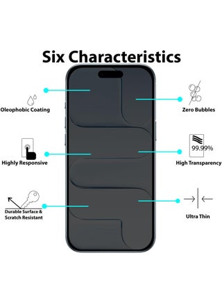 2 Pack for iPhone Air/iPhone 17 Air Privacy Screen Protector, 9H Hardness, Military Grade Shatterproof, Anti-Spy Tempered Glass Privacy Screen Protector - view 2