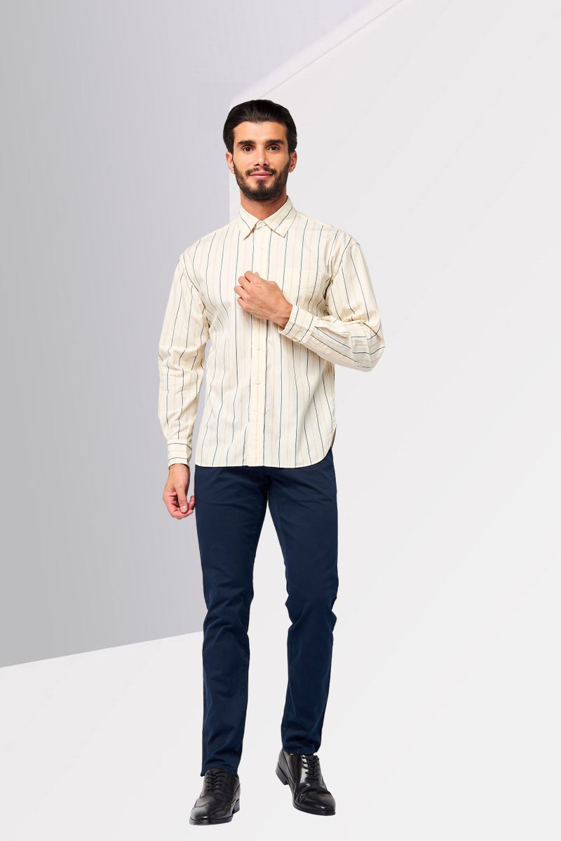GANT Men Oversize Fit Long Sleeve Stripe Casual Shirt, Multicolor - Image 2