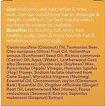 Beauty and the Bees شامبو بار البيرة الحقيقي من بيتي آند ذا بيز تاسمانيا أستراليا 100 طبيعي بدون زجاجات بلاستيكية - Image 4