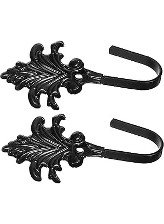 Decorative Leaves Design Iron Wall Hooks Set For Towels Shower Curtains Coats Space Saving - Image 1