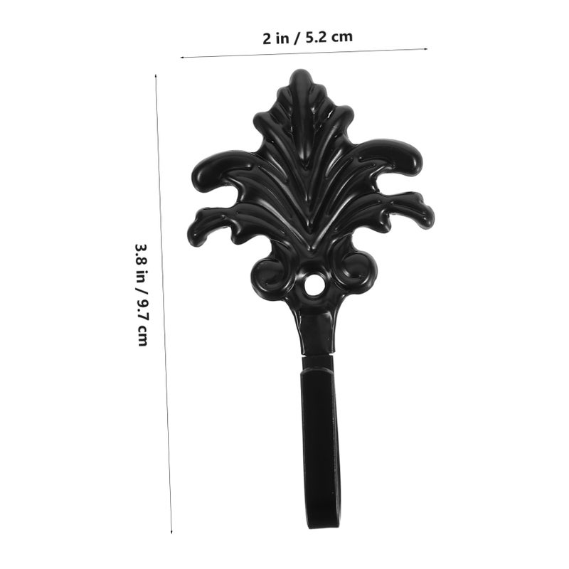 Decorative Leaves Design Iron Wall Hooks Set For Towels Shower Curtains Coats Space Saving - Image 3