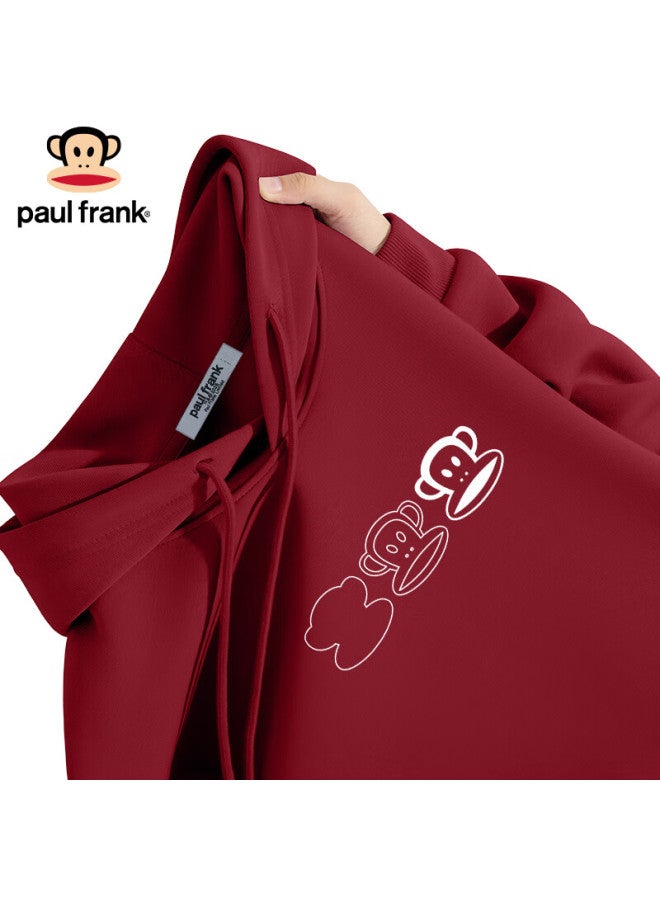 Paul Frank Uni Hoodie Couple Hooded Jacket Men's Spring Autumn Red Trendy Brand Top Black 3XL - Image 3