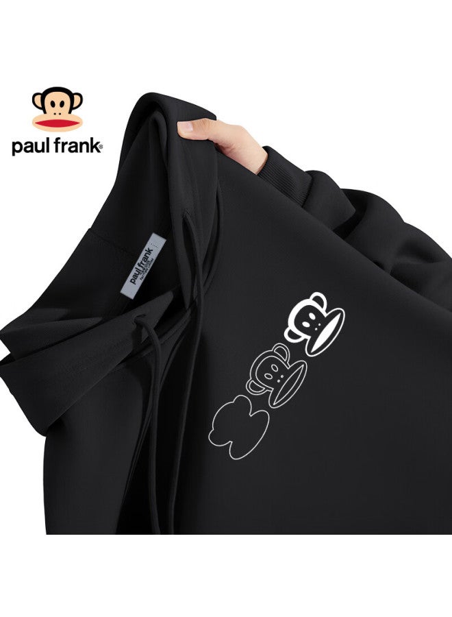 Paul Frank Uni Hoodie Couple Hooded Jacket Men's Spring Autumn Red Trendy Brand Top Black 3XL - Image 1