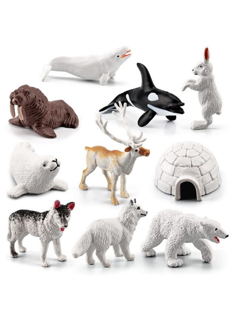 10Pcs Polar Animals Figurines, Arctic Animal Toy Figurines Set, Realistic Animal Models, Arctic Circle Ocean Sea Animal Figurines Playset for Kids, Educational Toys - Image 1
