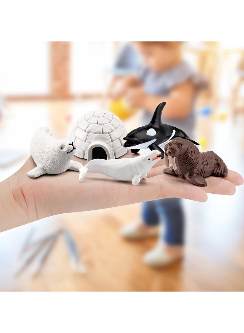 10Pcs Polar Animals Figurines, Arctic Animal Toy Figurines Set, Realistic Animal Models, Arctic Circle Ocean Sea Animal Figurines Playset for Kids, Educational Toys - Image 2
