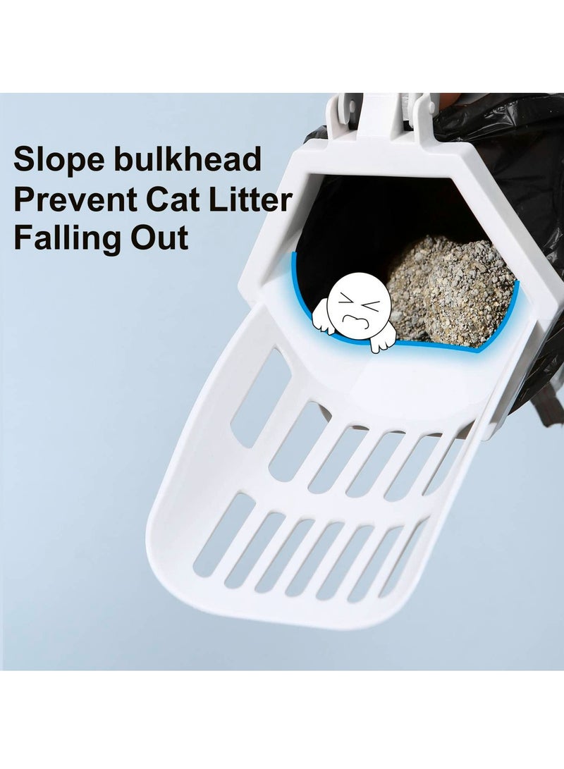 SYOSI Cat Litter Scooper, 3 in 1 Cat Litter Scoop with Waste Can and 150 Refill Bags, Portable Integrated Large Capacity Cat Litter Scooper with Sifting - Image 2