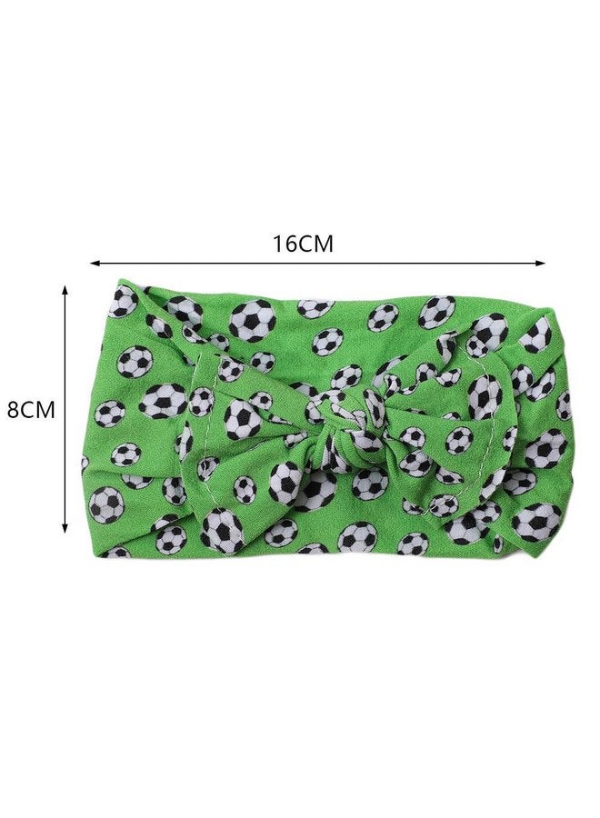 BBTDIN Baby Girls Soccer Headband Turban Infant Football Hairband Bowknot Newborn Soccer Bow Headwarp BTB10 (A2-Green) - Image 3
