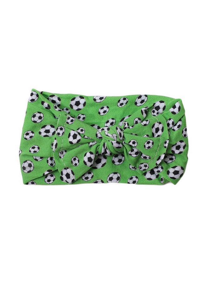 BBTDIN Baby Girls Soccer Headband Turban Infant Football Hairband Bowknot Newborn Soccer Bow Headwarp BTB10 (A2-Green) - Image 4