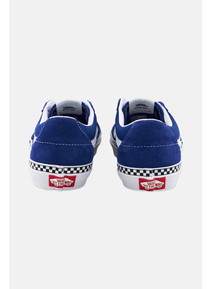 VANS - Kids Boy Sk8-Low Lace Up Shoes, Blue - Image 1