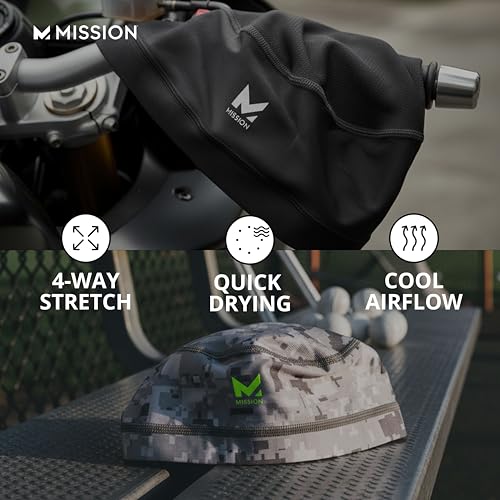 MISSION Cooling Helmet Liner Cools Instantly When Wet UPF 50 Wear Under Helmets Hardhats More Black - Image 3