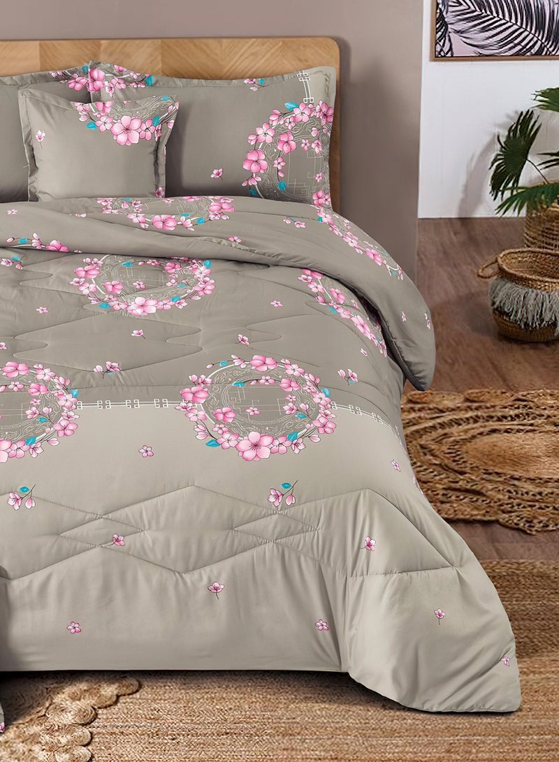 مينج لي طقم مفرش  مقاس كينج مكون من 6 قطع طقم لحاف مزدوج للجنسين يتضمن 1 لحاف و 1 ملاءة سرير و2 غطاء وسادة نوم و 2 غطاء وسادة ديكور غطاء مناسب لجميع الاوقات - Image 3