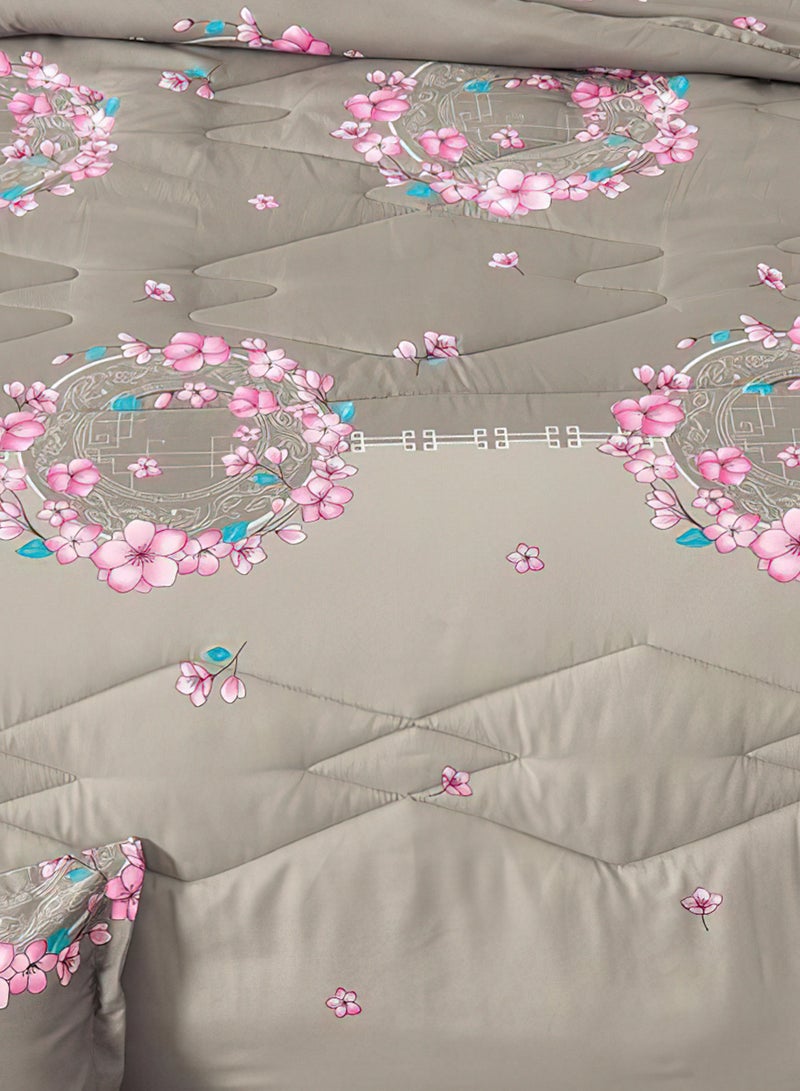 مينج لي طقم مفرش  مقاس كينج مكون من 6 قطع طقم لحاف مزدوج للجنسين يتضمن 1 لحاف و 1 ملاءة سرير و2 غطاء وسادة نوم و 2 غطاء وسادة ديكور غطاء مناسب لجميع الاوقات - Image 5