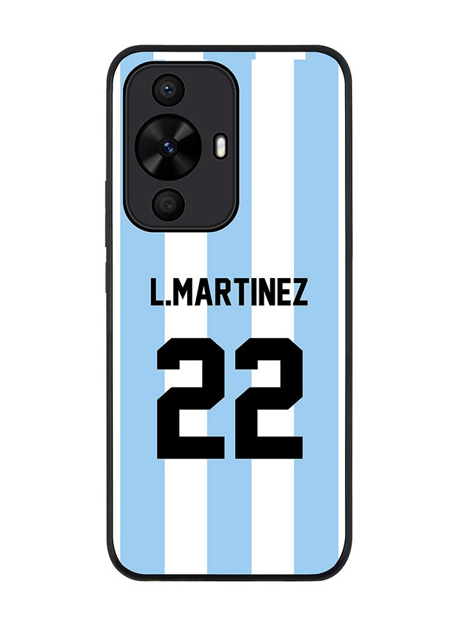 Stylizedd Rugged Black edge case for Huawei nova 12s / Huawei nova 11/ Huawei nova 12 Lite 4G,Slim fit Cover -Football Team -Argentina,Player Name - L.Martinez - Image 1