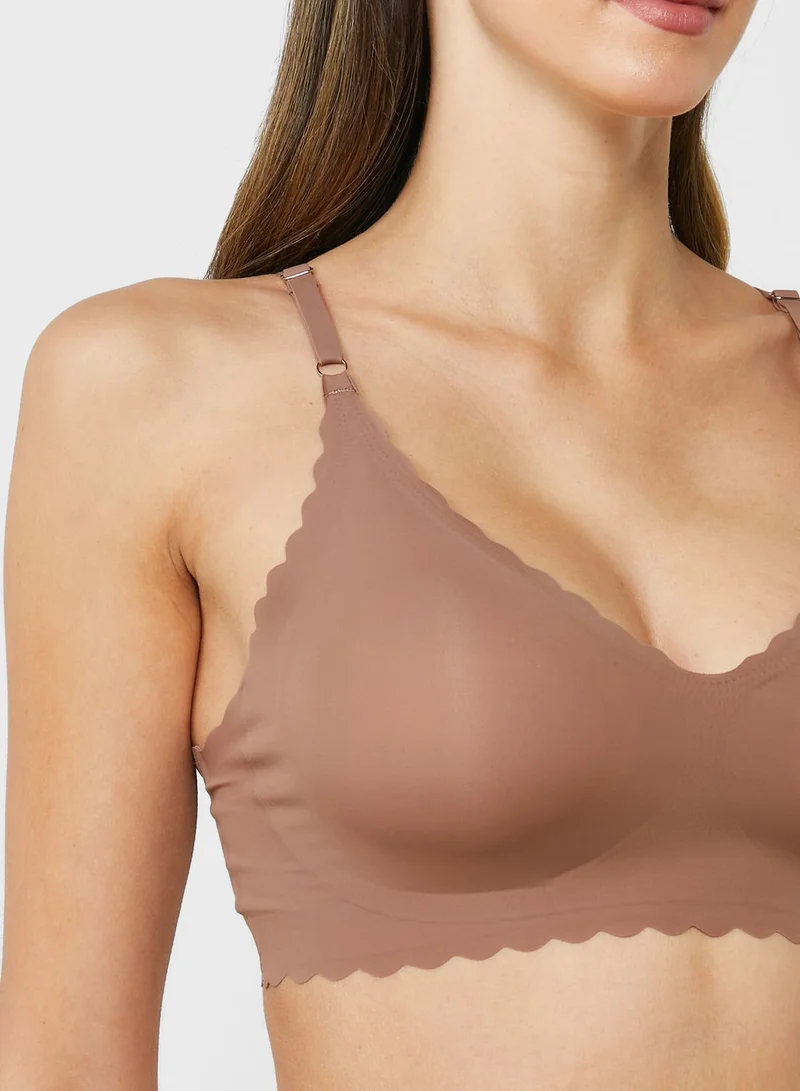 Ginger Scallop Hem Seamless Bra