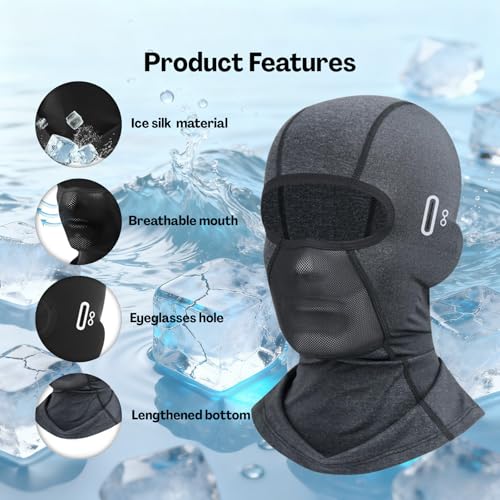 TecoKart® Balaclava for Men – Full Face Ski Mask with Glasses Slot, Breathable Balaclava Mask for Women & Men, Lightweight Ski Mask for Men for Riding, Running & Outdoor Sports Black - Image 4