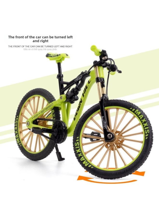 Tiktok Simulation Children's Alloy Off-road Mini Mountain Bike Decoration Gift Boys And Girls Assembled Car Model Toy-Color: Green - Image 4