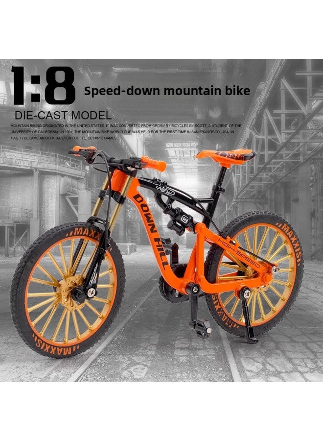 Tiktok Simulation Children's Alloy Off-road Mini Mountain Bike Decoration Gift Boys And Girls Assembled Car Model Toy-Color: Green - Image 2
