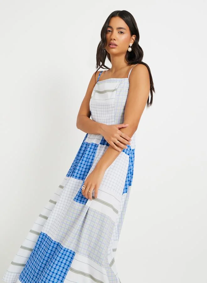 Take Two Take Two Printed Strappy A-Line Maxi Dress