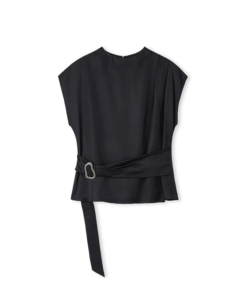 Ipekyol  Satin-Effect Belted Blouse for Women | Best Price UAE