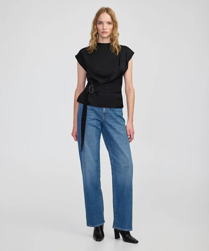 Ipekyol  Satin-Effect Belted Blouse for Women | Best Price UAE