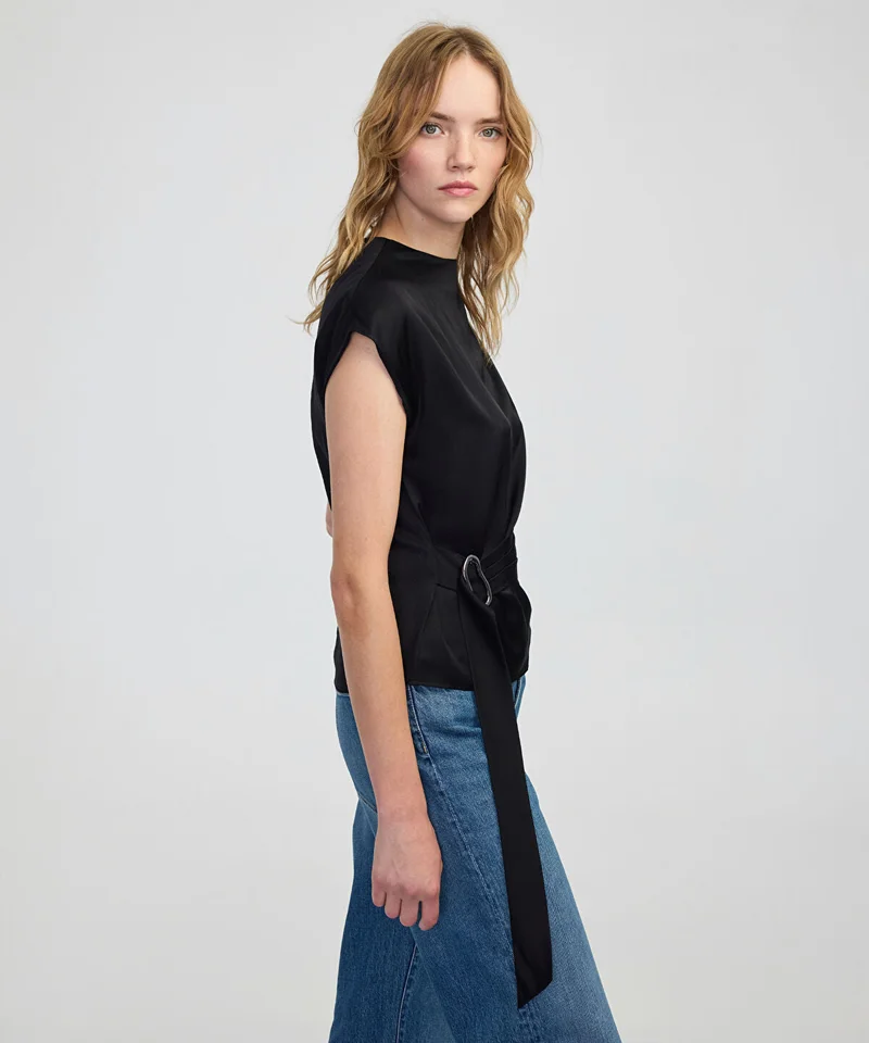 Ipekyol  Satin-Effect Belted Blouse for Women | Best Price UAE