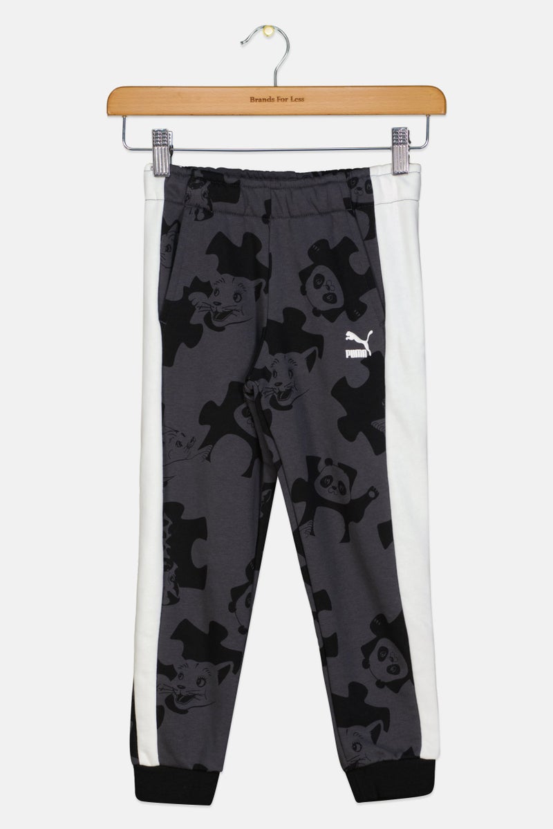 PUMA سروال جوجر للأطفال الأولاد بتصميم مطبوع متعدد الألوان، مقاس عادي - Image 1