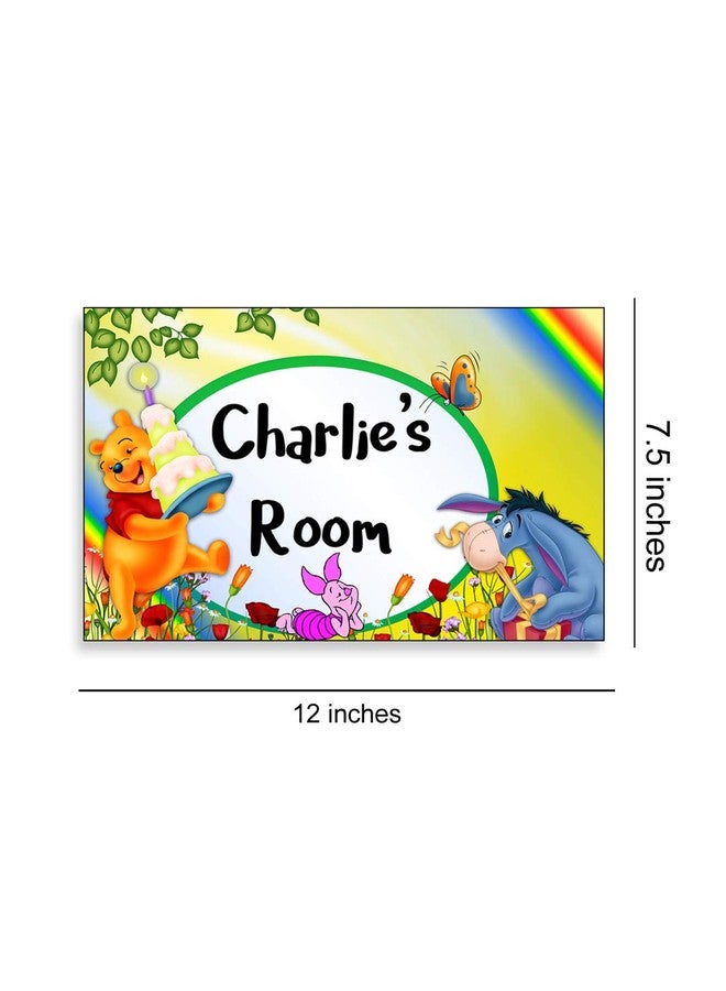 999Store Printed Pooh and Friends for Kids Room Name Plate (MDF_12 X7.5 Inches_Multi) - Image 4
