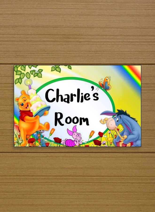 999Store Printed Pooh and Friends for Kids Room Name Plate (MDF_12 X7.5 Inches_Multi) - Image 2