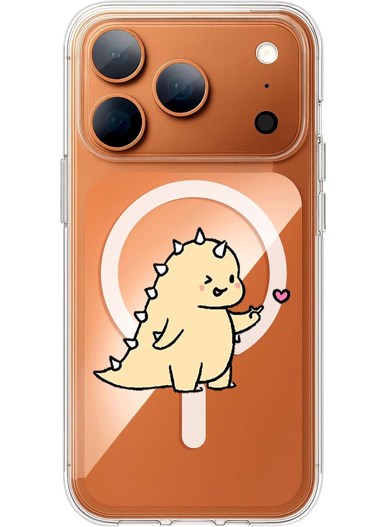 Theodor Magnetic Case for Apple iPhone 17 Pro Max Compatible with MagSafe Wireless Charging, Shockproof Phone Bumper Cover - Dino - Image 1