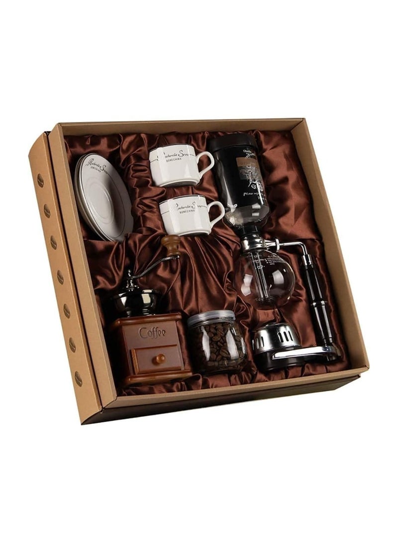 Dubkart Siphon Coffee Maker Syphon Machine Set Brown 41x41x12 cmcm - Image 1