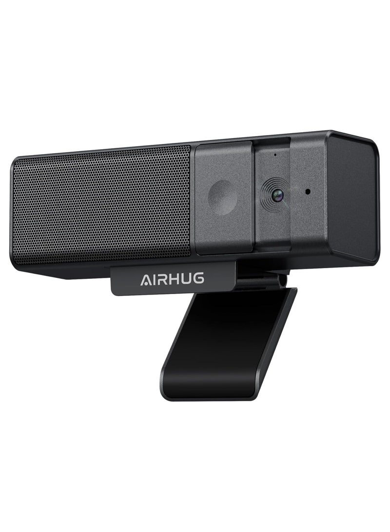 AIRHUG 3 in 1 Webcam - 1080P Webcam with Microphone and Speaker, USB Webcam with Privacy Cover, for Video Conferencing/Online Class/Game Live - Image 1