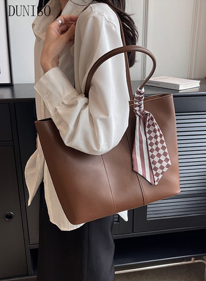 DUNISO Women's Shoulder Tote Bag Faux Leather Handbag for Women Large Capacity Messenger Fashionable Travel Shoulder Bag for Ladies Girls College Students - Image 5