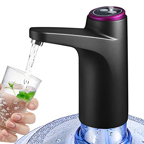 BIMVER Water Dispenser for 5 Gallon Bottle, 600ml Quantitative Water Pump,2 Colors Power Light,Portable USB Charging Electric Bottle Pump,Multipurpose Dispenser for Home Camping for 2-5 Gallon Jugs - Image 1