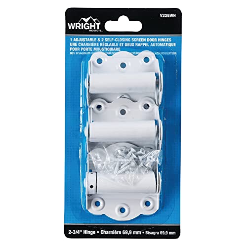 Wright Products V226WH Spring Loaded Door 2PK Self Closing Hinge, White - Image 2
