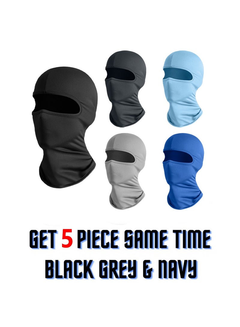 5Pcs Balaclava Face Mask,Adjustable Windproof Dustproof UV Protection Face Cover for Men Women Skiing Snowboarding Cycling Hiking - Image 2
