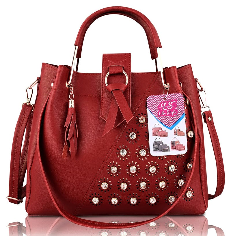 Like Style Hand Bags For Women & Girls With Pack Of 3 - Image 2
