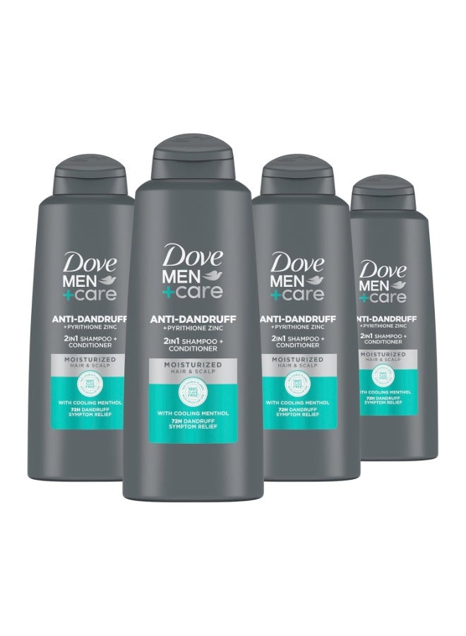 Dove Men+Care DOVE MEN + CARE 2 in 1 Shampoo and Conditioner Dandruff Defense 4 Count 20.4 oz - Image 1