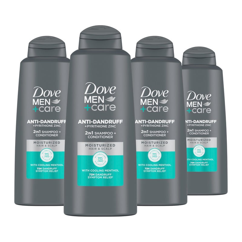 Dove Men+Care دوف للرجال + العناية شامبو وبلسم 2 في 1 دفاع ضد القشرة 4 عد 20.4 أونصة - Image 1