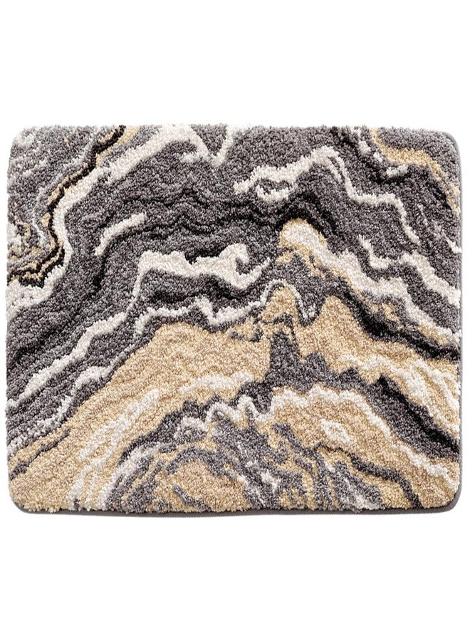 Ankah Luxurious Nordic Bathroom Rug, Extra Soft Fluffy Bath Mat, Absorbent, Non-Slip, Easy to Care and Fast Drying, Modern Style Marble Pattern Shower Rug, Home Decor Accessories, 17.3"x29.9", Brown - Image 1