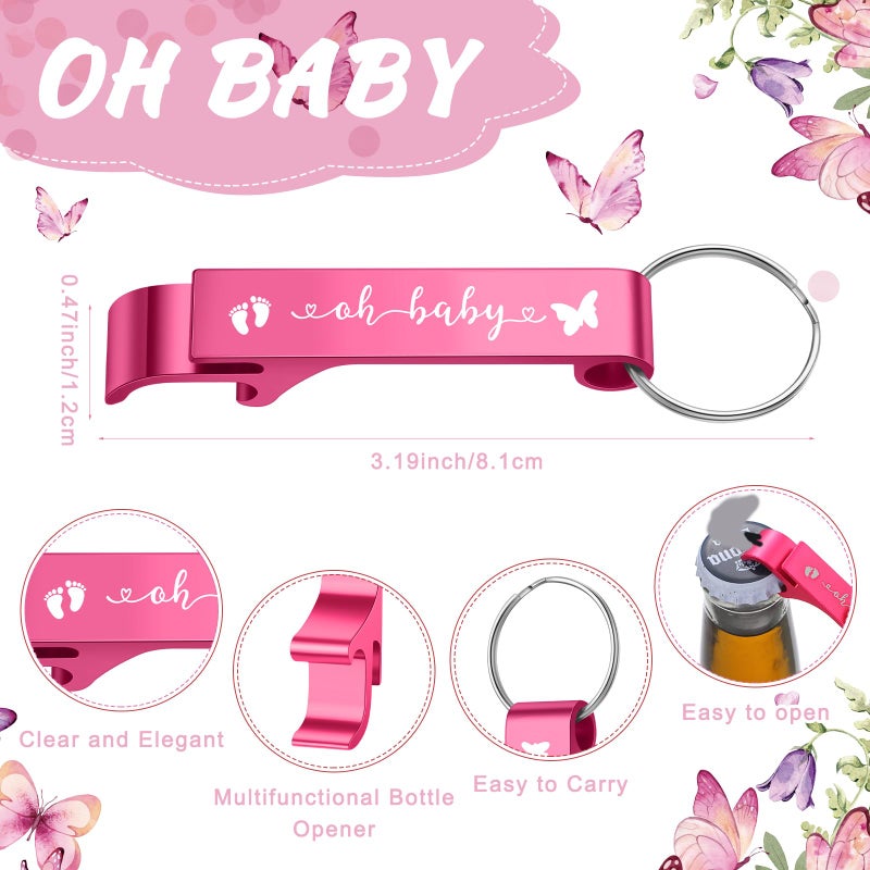 Blushtier 25 Sets Baby Shower Party Favor Shot Glasses Cute Bottle Opener Keychains Thank You Tags and Bags Baby Shower Favors Gender Reveal Party Guests Return Gift(Butterfly) - Image 3