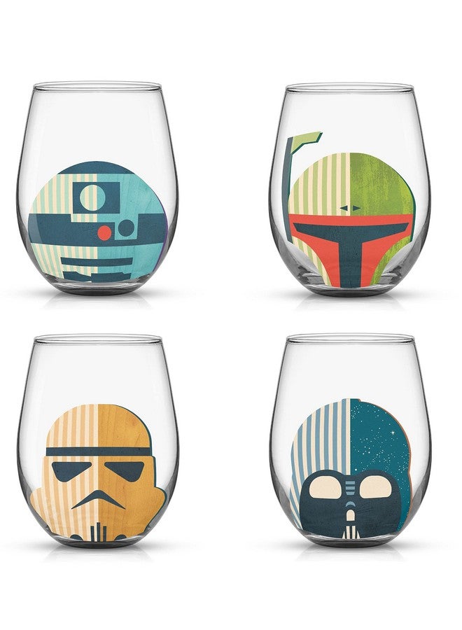 JoyJolt JoyJolt Star Wars™ Helmet Hues Tumblers Stemless Glasses. Set of 4 Large 19oz Glass Drinking Glasses, Wars Kitchen Gifts and, Collectibles for Adults - Image 1