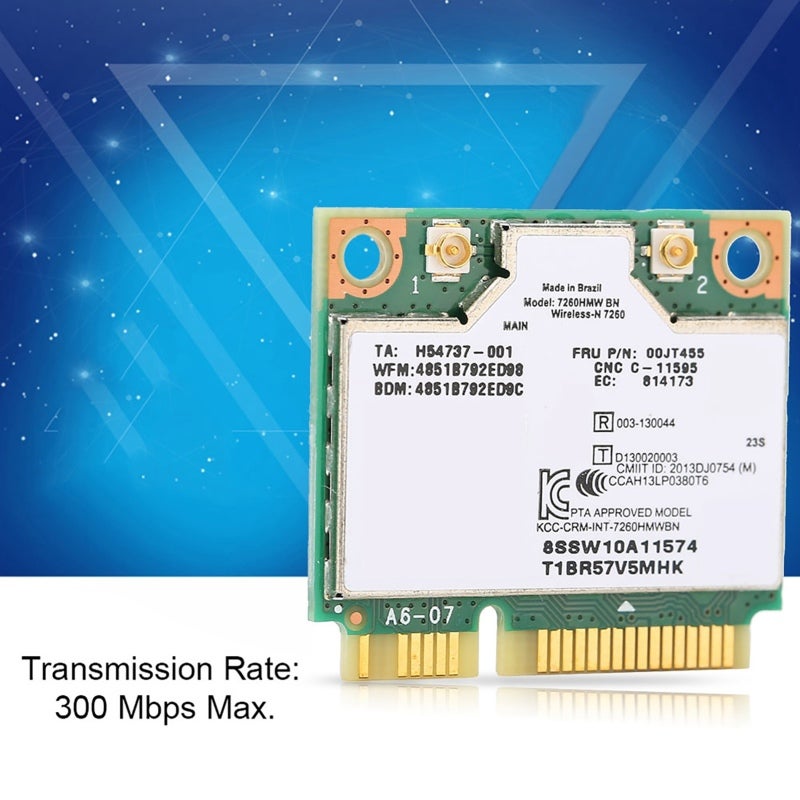 بطاقة واي فاي ميني PCI-E سرعة 300 ميجابت في الثانية ذات جودة عالية وعمر خدمة طويل - بطاقة لاسلكية استبدال سريعة السرعة والنطاق الموسع ل Lenovo Y510P Y410P Y430P للعمل والمنزل والتنقل - Image 2