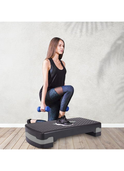 QShop®️ Premium Dynamics Class Aerobic and Yoga Fitness for Home and Gym with Anti-Slip Surface, Shock Absorption Anti-Slip Surface Exercise Platform with Detachable Step Lifts Multicolour